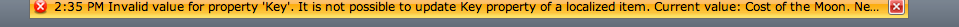 Error Message when you change the key of a localized keyword