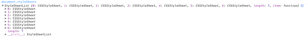 document.styleSheets as an array