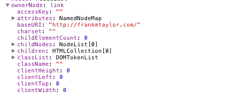 The ownerNode for a CSSStyleSheet Object