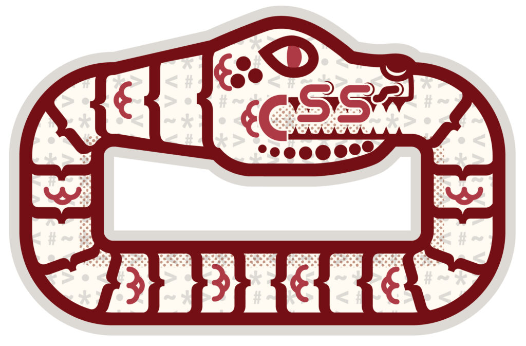 A snake eating its tale, with the letters CSS printed on its face